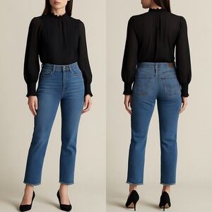 LAUREN JEANS CO🌹 Ralph Lauren Women’s High-Rise Straight Raw Hem Jeans 🌸 Sz 6